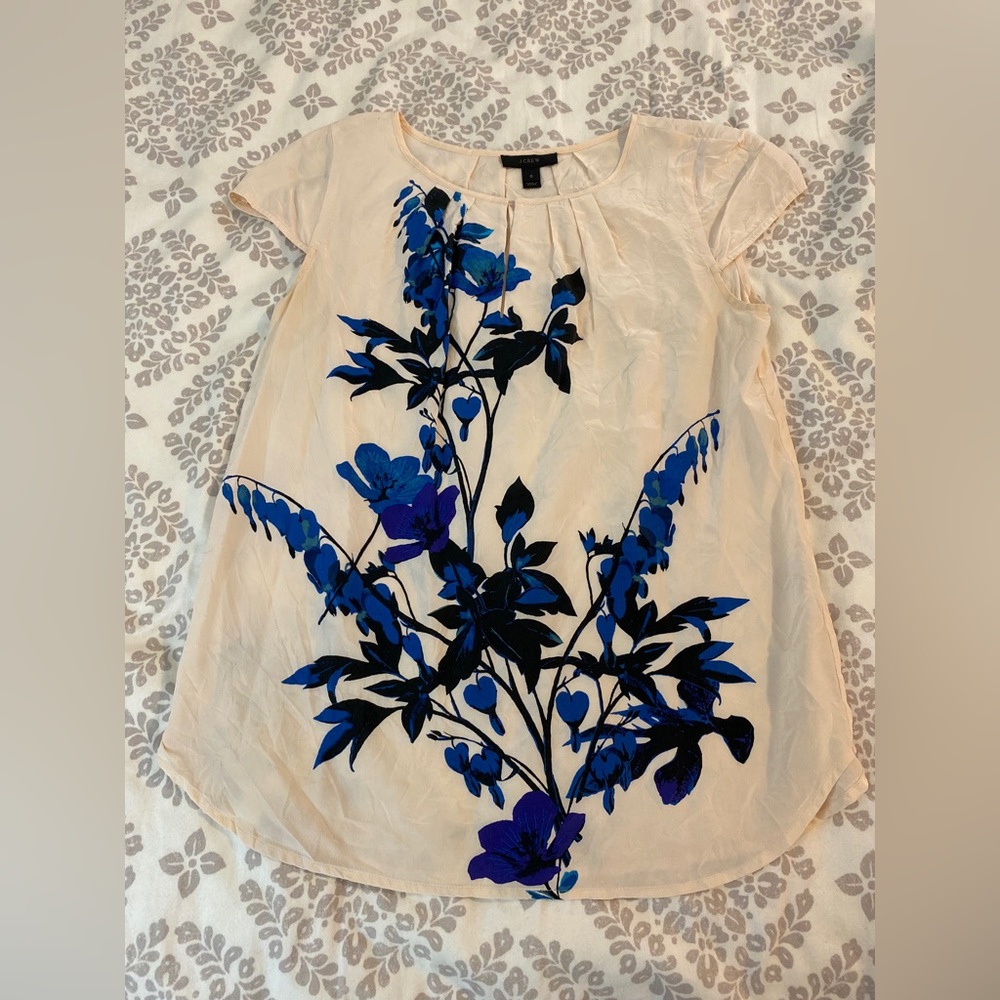 Ann Taylor Silk Blouse with Flowers